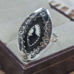 White Buffalo Turquoise 925 Sterling Silver Shadow Box Ring (RS47-115)