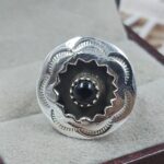 Black Onyx 925 Sterling Silver Shadow Box Rings (RS49-181)