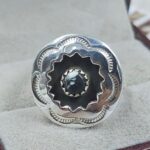 White Buffalo Turquoise 925 Sterling Silver Shadow Box Rings (RS49-182)