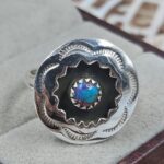 White Buffalo Turquoise 925 Sterling Silver Shadow Box Rings (RS49-183)