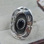 Black Onyx 925 Sterling Silver Shadow Box Rings (RS49-172)