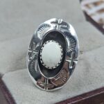 White Buffalo Turquoise 925 Sterling Silver Shadow Box Rings (RS49-169)