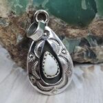 White Bufffalo Turquoise 1" 925 Sterling Silver Shadow Box Pendant (REXT41-25)