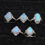 5 PCS Bulk Lot  Ethiopian Opal 925 Sterling Silver Rings (RS44-29)