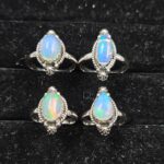 4 PCS Bulk Lot  Ethiopian Opal 925 Sterling Silver Rings (RS44-19)