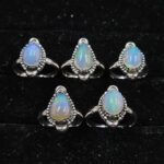 5 PCS Bulk Lot  Ethiopian Opal 925 Sterling Silver Rings (RS44-20)