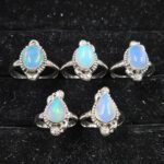 5 PCS Bulk Lot  Ethiopian Opal 925 Sterling Silver Rings (RS44-8)