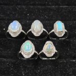 5 PCS Bulk Lot  Ethiopian Opal 925 Sterling Silver Rings (RS44-14)