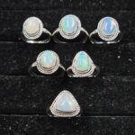 6 PCS Bulk Lot  Ethiopian Opal 925 Sterling Silver Rings (RS44-13)
