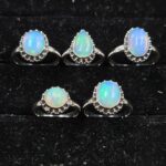 5 PCS Bulk Lot  Ethiopian Opal 925 Sterling Silver Rings (RS44-33)