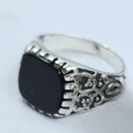 Black Onyx 925 Sterling Silver Men's Ring (RS14-265)
