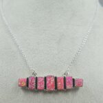 Hot Pink Aurora Opal 925 Silver Necklace (REXT22-131)