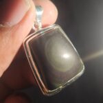 Rainbow Obsidian 1.25" 925  Sterling Silver Pendant (RS18-211)