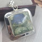 Green opal 1.25" 925  Sterling Silver Pendant (RS18-227)