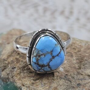 Golden Hills Turquoise Size US 8 925 Sterling Silver Ring(REXT153-66)
