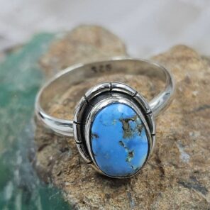 Golden Hills Turquoise Size US 7 925 Sterling Silver Ring(REXT153-60)