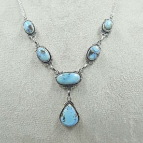 Golden Hills Turquoise 925 Sterling Silver Necklace (REXT108-101)