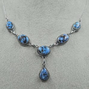 Golden Hills Turquoise 925 Sterling Silver Necklace (REXT108-97)