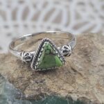 Peacock Dahlia Turquoise 925 Sterling Silver Ring (RS81-3)