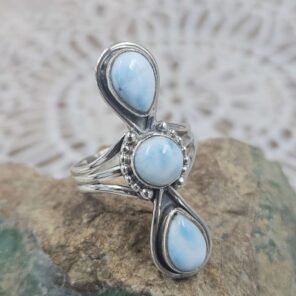 Larimar 925 Sterling Silver Ring (REXT99-104)