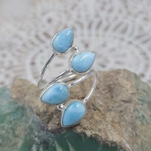Larimar 925 Sterling Silver Ring (RS90-45)