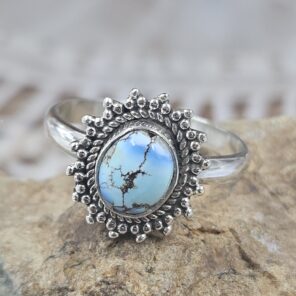 Golden Hills Turquoise Size US 7 925 Sterling Silver Ring (RS68-22)