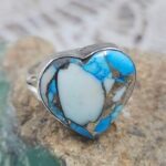 Blue copper turquoise Size US 6 925 Sterling Silver Ring (REXT94-100)