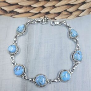 Golden Hills Turquoise 925 Sterling Silver Bracelet (RS68-54)