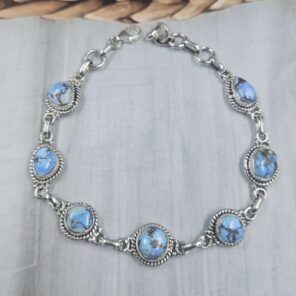 Golden Hills Turquoise 925 Sterling Silver Bracelet (RS68-58)