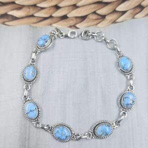 Golden Hills Turquoise 925 Sterling Silver Bracelet (RS68-63)