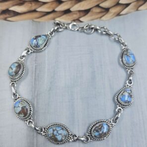 Golden Hills Turquoise 925 Sterling Silver Bracelet (RS68-59)