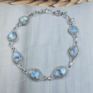 Golden Hills Turquoise 925 Sterling Silver Bracelet (RS68-60)