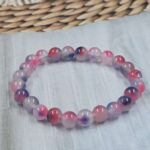Multi Color Quartz (Dyed) Loose Natural 8mm Adjustable Gemstone Bead Bracelet (GBB1-4)