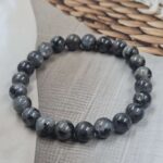 Larvikite Loose Natural 8mm Adjustable Gemstone Bead Bracelet (GBB1-13)