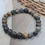 Ocean Jasper Loose Natural 8mm Adjustable Gemstone Bead Bracelet (GBB1-14)