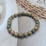 Unakite Loose Natural 8mm Adjustable Gemstone Bead Bracelet (GBB1-17)
