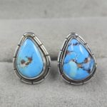 Golden Hills Turquoise 925 Sterling Silver Stud Earrings (REXT105-63)