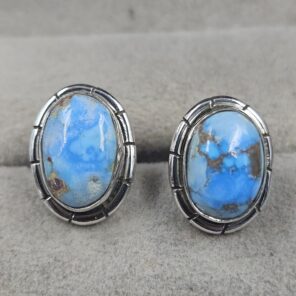 Golden Hills Turquoise 925 Sterling Silver Stud Earrings (REXT105-68)