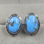 Golden Hills Turquoise 925 Sterling Silver Stud Earrings (REXT105-69)