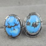 Golden Hills Turquoise 925 Sterling Silver Stud Earrings (REXT105-58)