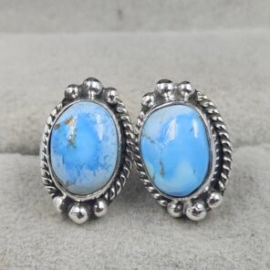 Golden Hills Turquoise 925 Sterling Silver Stud Earrings (REXT105-86)