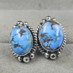 Golden Hills Turquoise 925 Sterling Silver Stud Earrings (REXT105-76)