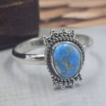Golden Hills Turquoise Size US 8 925 Sterling Silver Ring (REXT145-43)