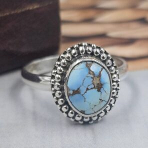 Golden Hills Turquoise Size US 7 925 Sterling Silver Ring (REXT145-77)