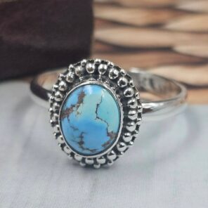 Golden Hills Turquoise Size US 8 925 Sterling Silver Ring (REXT145-72)