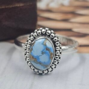 Golden Hills Turquoise Size US 8 925 Sterling Silver Ring (REXT145-73)