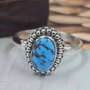 Golden Hills Turquoise Size US 8 925 Sterling Silver Ring (REXT145-74)