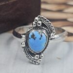 Golden Hills Turquoise Size US 7 925 Sterling Silver Ring (REXT106-93)