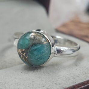 Copper Amazonite 925 Sterling Silver Ring (REXT149-66)