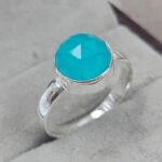 Cut Peru Amazonite 925 Sterling Silver Ring (REXT149-71)